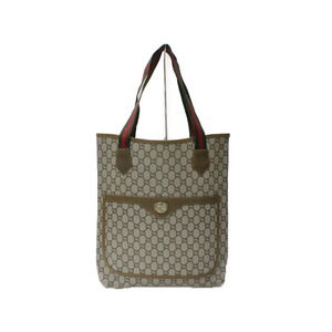 GUCCI Sherry Line Tote Bag GG Plus Canvas Beige Tan